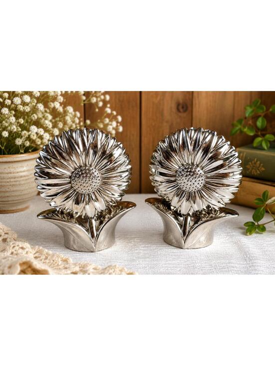 Godinger Other - Vintage Godinger Sunflower Salt & Pepper Shakers Silver Tone Pair